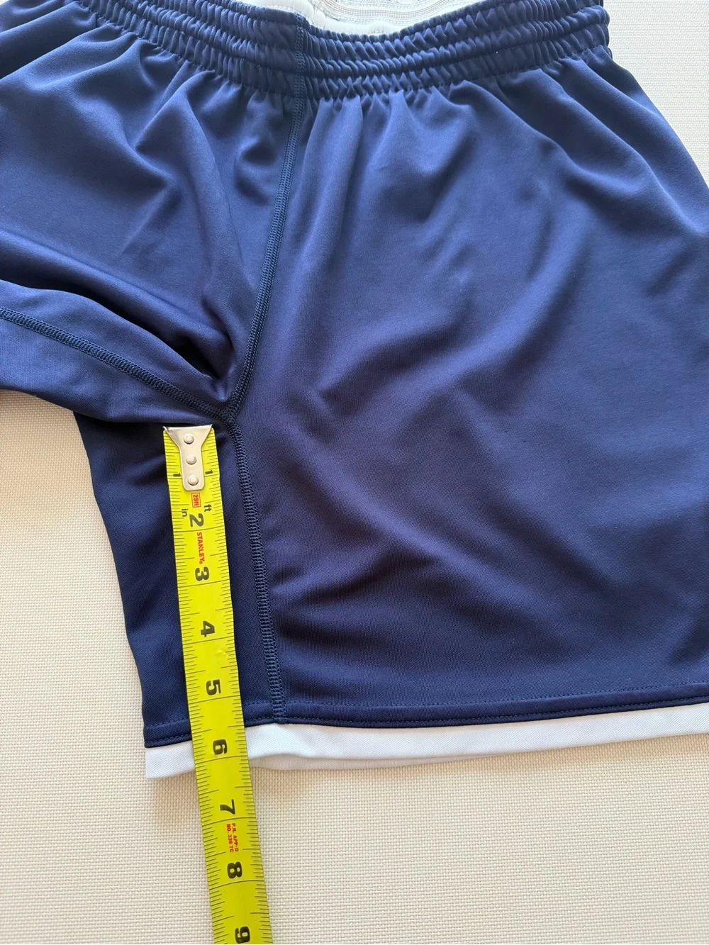 Nike Dri-Fit Navy Athletic Shorts with White Accents size L